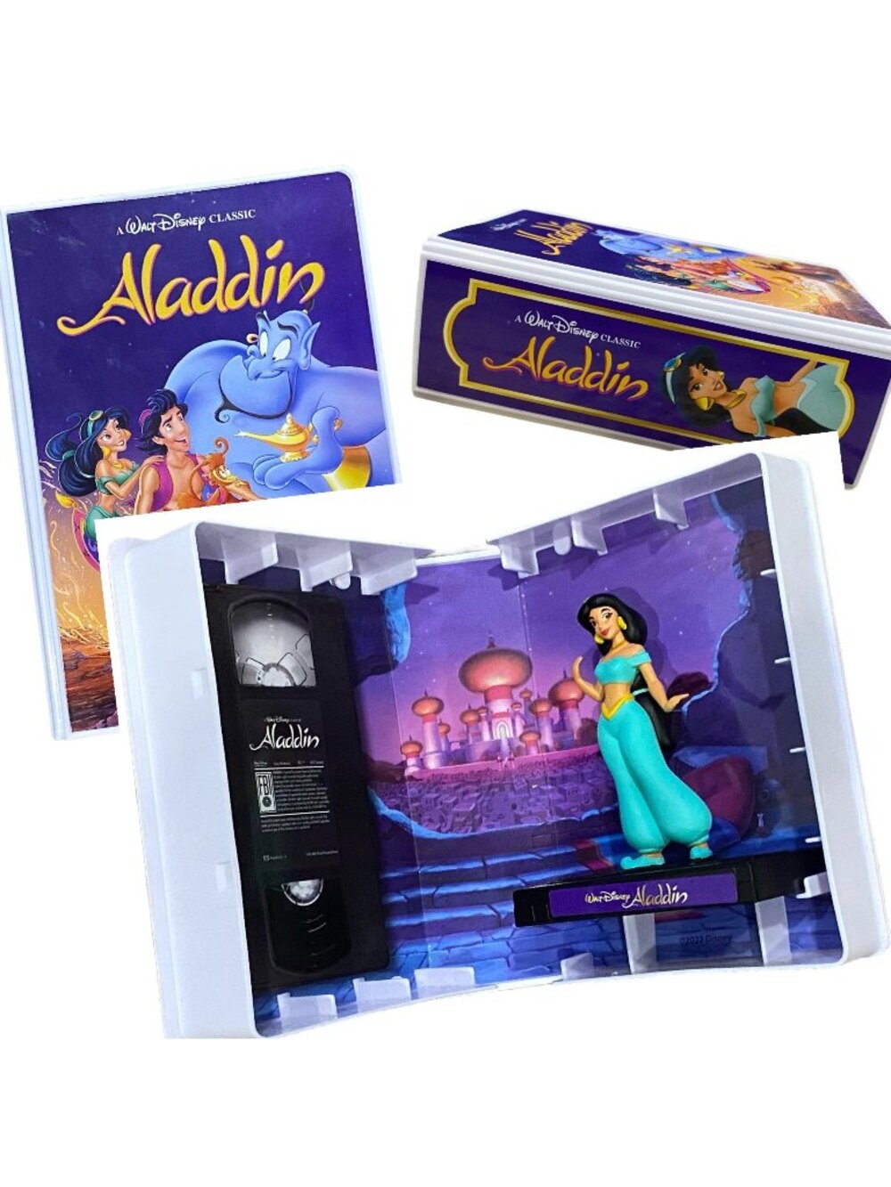 Disney Aladdin VHS Collectible Figure – Jasmine – 3” Figure with VHS Case –New O